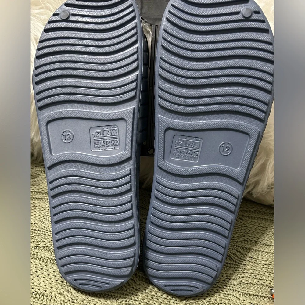 NWT USA Athletes Women Classic Athletics Slide Sandals, iSlate Blue, Size 12